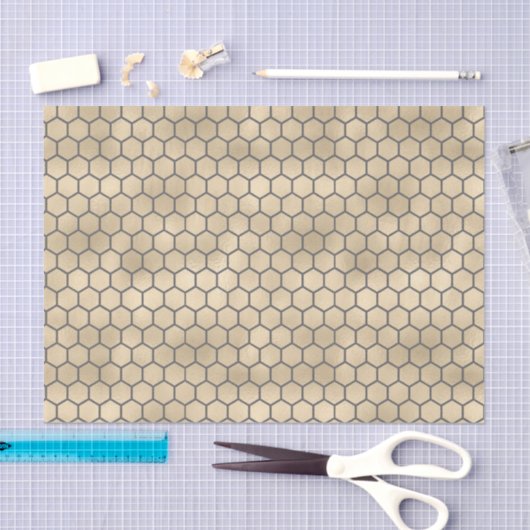 Papier Mousseline Beekeeper Iridescend Golden Honeycomb Motif (Artisanat)