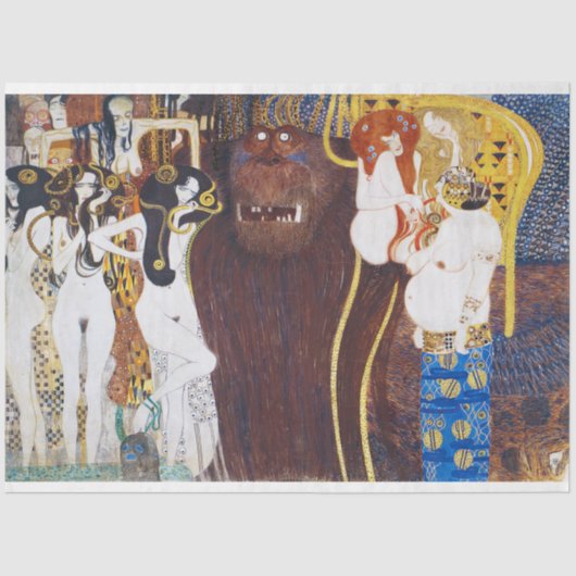 Papier Mousseline Beethoven Frieze (détail), Gustav Klimt (Recto)