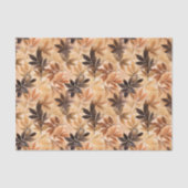 Papier Mousseline Beige crème, Feuilles Brown d'automne Aquarelle (Recto)