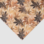 Papier Mousseline Beige crème, Feuilles Brown d'automne Aquarelle (Détail)