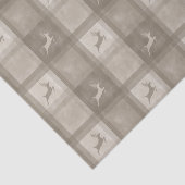 Papier Mousseline Beige Textured Plaid With Reindeer Christmas (Détail)