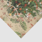 Papier Mousseline Bel arbre de Noël victorien décoré (Détail)