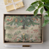 Papier Mousseline Bel arbre de Noël victorien décoré (Cadeau)