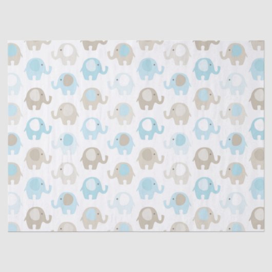 Papier Mousseline Bel éléphant de bleus layette (Recto)