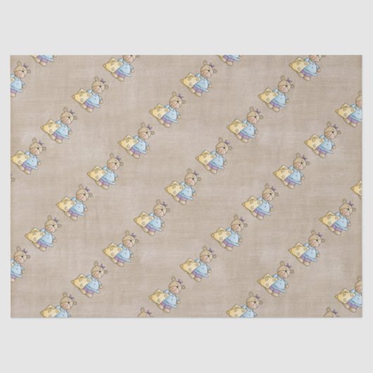 Papier Mousseline Bel ours de nounours de bébé (Recto)