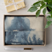 Papier Mousseline Bel Paysage avec une rivière calme et verdoyante (Cadeau)