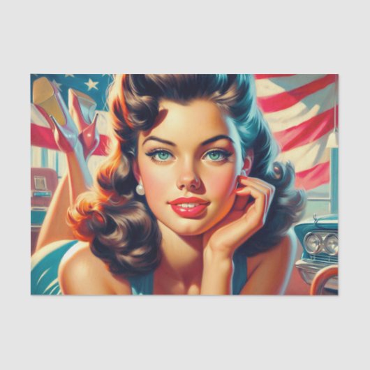 Papier Mousseline Belle Américaine Rétro (Recto)