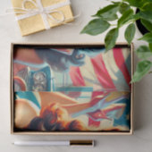 Papier Mousseline Belle Américaine Rétro (Cadeau)