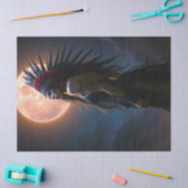 Papier Mousseline Belle Amérindienne femme Pleine lune céleste (Artisanat)