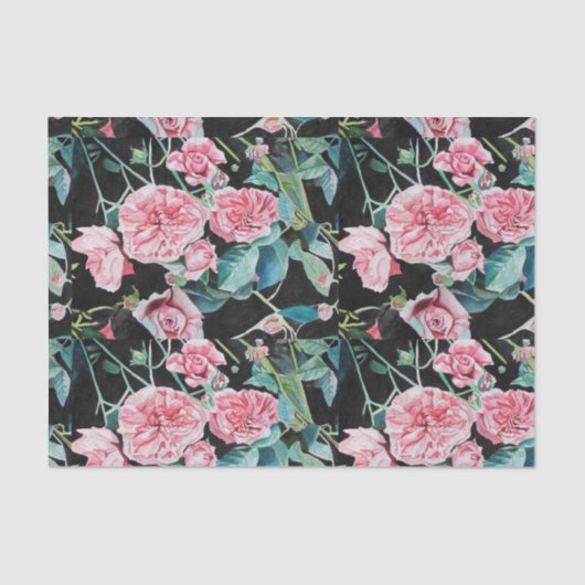 Papier Mousseline Belle Ancienne Roses Roses Roses Roses Tissu Envel (Recto)