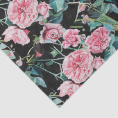 Papier Mousseline Belle Ancienne Roses Roses Roses Roses Tissu Envel (Détail)