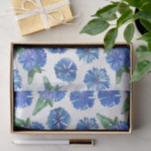 Papier Mousseline Belle aquarelle bleu cornfleurs (Cadeau)