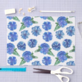 Papier Mousseline Belle aquarelle bleu cornfleurs (Artisanat)
