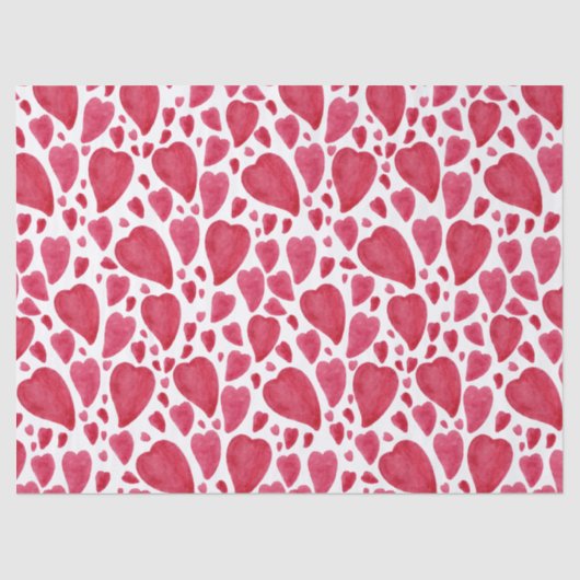 Papier Mousseline Belle aquarelle Coeur  (Recto)