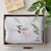 Papier Mousseline Belle Aquarelle Florale Rose (Cadeau)