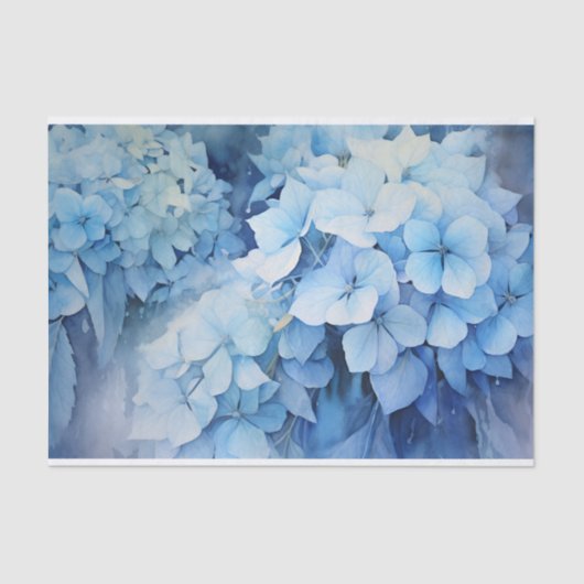 Papier Mousseline Belle aquarelle Hydrangea Decoupage (Recto)