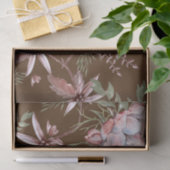 Papier Mousseline Belle Aquarelle rose Fleurs Arrière - plan foncé (Cadeau)