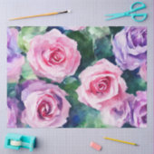 Papier Mousseline Belle Aquarelle Rose Rose Collection Populaire (Artisanat)