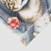 Papier Mousseline Belle Aquarelle tendance Collection de chats (Détail)