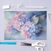 Papier Mousseline Belle aquarelle violette Hydrangea Découpage (Artisanat)