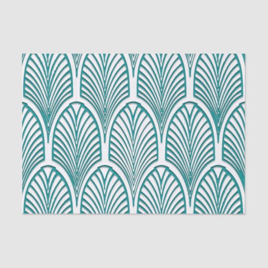 Papier Mousseline Belle, Art déco, nouveau, modèle, turquoise, blanc (Recto)