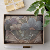 Papier Mousseline Belle Chat avec Fleurs (Cadeau)