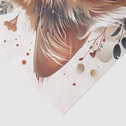 Papier Mousseline Belle Chat avec Fleurs (Détail)