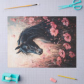 Papier Mousseline Belle Cheval Blush Fleurs sauvages Rose Découpage (Artisanat)