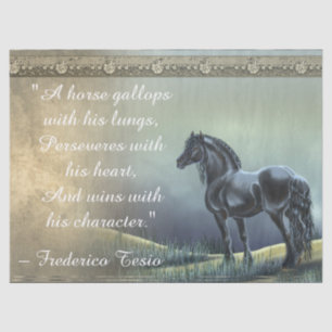 Papier Mousseline Belle citation Inspirationnelle du Cheval Vintage