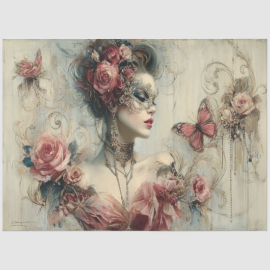 Papier Mousseline Belle collection de beauté Roses (Recto)