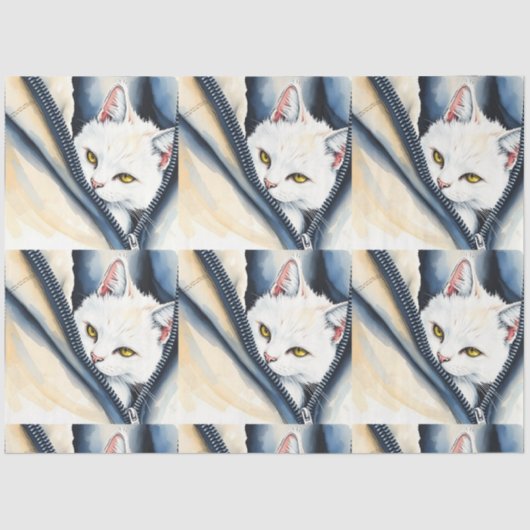 Papier Mousseline Belle collection de chats d'aquarelle moderne mign (Recto)