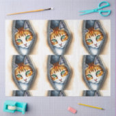 Papier Mousseline Belle Collection de chats en aquarelle tendance (Artisanat)