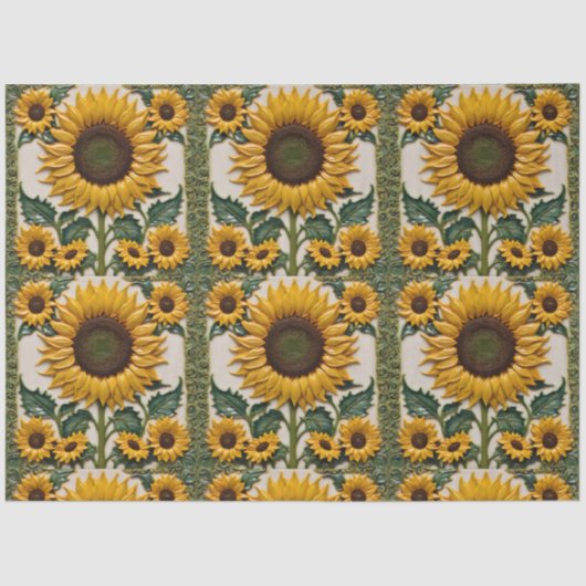 Papier Mousseline Belle collection de tournesols populaires (Recto)