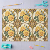Papier Mousseline Belle collection moderne de rose jaune (Artisanat)