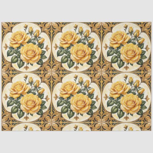 Papier Mousseline Belle collection moderne de rose jaune (Recto)