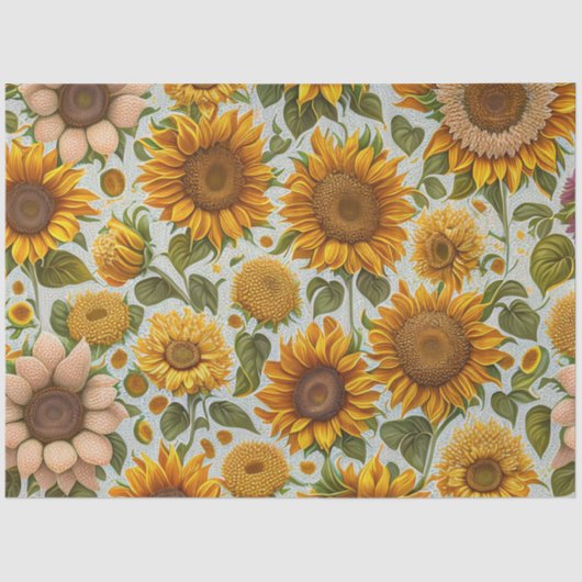 Papier Mousseline Belle collection moderne de tournesols (Recto)