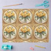 Papier Mousseline Belle collection populaire de rose jaune (Artisanat)