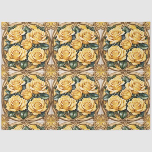 Papier Mousseline Belle collection populaire de rose jaune (Recto)