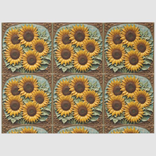 Papier Mousseline Belle collection populaire de tournesols (Recto)