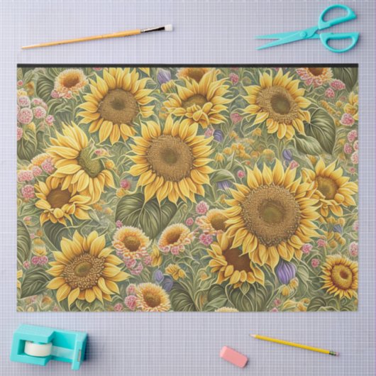 Papier Mousseline Belle collection tendance tournesol (Artisanat)