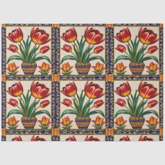 Papier Mousseline Belle collection Tulipes tendance (Recto)