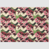 Papier Mousseline Belle Crème Bourgogne Rose Geranium Botanique (Recto)