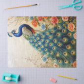 Papier Mousseline Belle Découpage de paon floral (Artisanat)