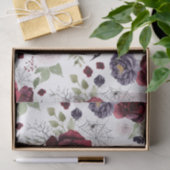 Papier Mousseline Belle déplaisante | Roses gothiques foncés avec ch (Cadeau)