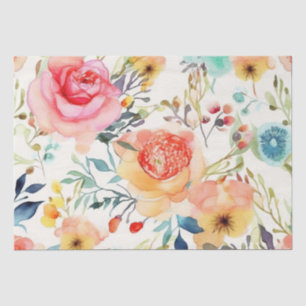 Papier Mousseline Belle Eau Couleur Fleur Jeu Oreiller