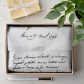 Papier Mousseline Belle écriture française manuscrite Paris 1792 (Cadeau)