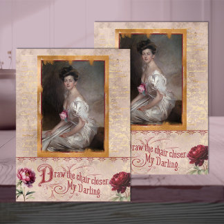 Papier Mousseline Belle Époque Woman in Soft Blush Pink Decoupage