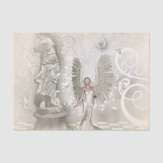 Papier Mousseline Belle fée aux papillons (Recto)