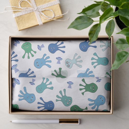 Papier Mousseline Belle fête d'anniversaire Aliens (Cadeau)