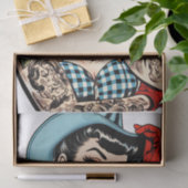 Papier Mousseline Belle fille au tatouage en caricature (Cadeau)